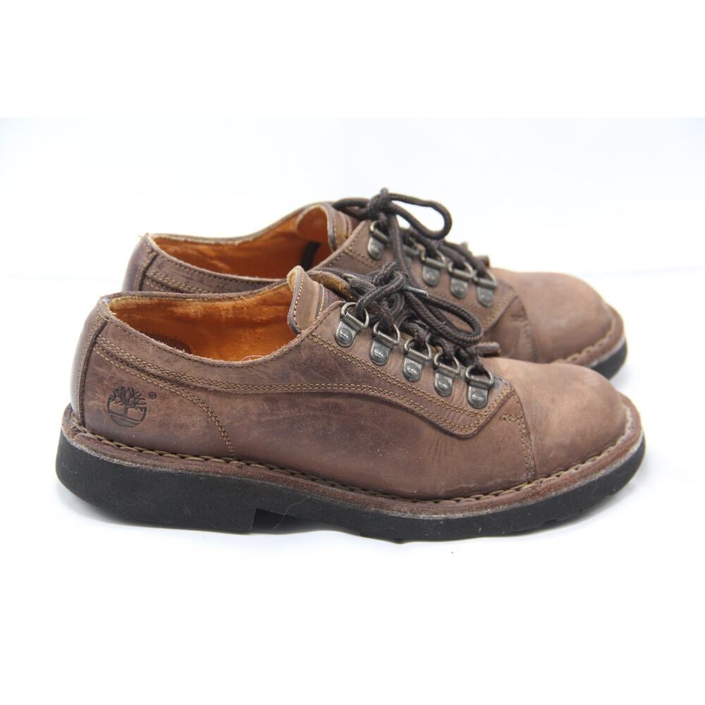 Timberland Oxford Shoes Womens Size 6.5 M Brown Leather Eyelet Lace Up Sneakers